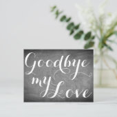 さようならマイラブ手書きタイポグラフィ白黒 ポストカード (スタンド正面)