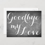 さようならマイラブ手書きタイポグラフィ白黒 ポストカード (正面/裏面)