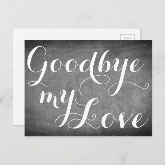 さようならマイラブ手書きタイポグラフィ白黒 ポストカード (正面/裏面)