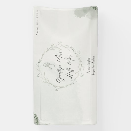 さようならミス、こんにちはミセス | ブライダルシャワーバナー 横断幕 (縦)