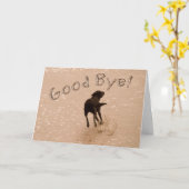 さようならランニングと送別犬のビーチ カード (黄色い花)