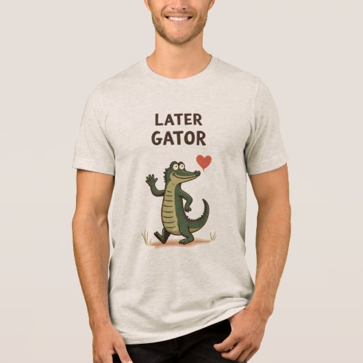 さようならワニ 面白い アリゲーター トライブレンドTシャツ (正面)