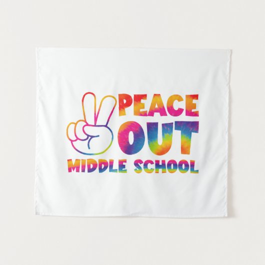 さようなら中学の最後の日のタイダイ タペストリー (正面(横))