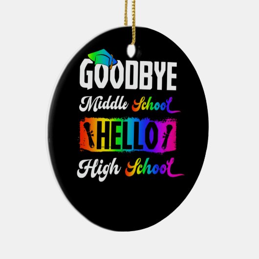 さようなら中学校こんにちは高校卒業 セラミックオーナメント (右)