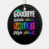 さようなら中学校こんにちは高校卒業 セラミックオーナメント (左)