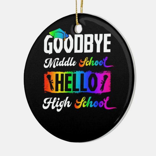 さようなら中学校、ハローハイスクール卒業 セラミックオーナメント (左)