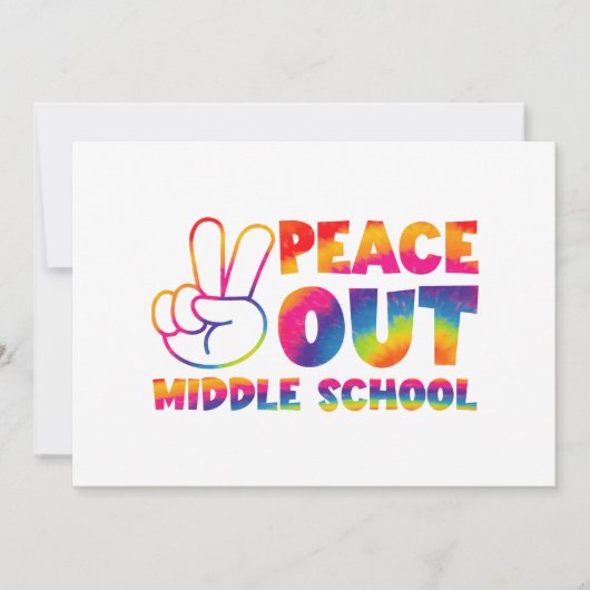 さようなら中学 タイダイ 卒業おめでとう 最終日 招待状 (正面)