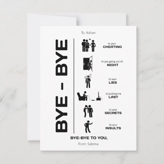 さようなら別れのカード 案内状 (正面)