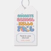 さようなら学校 こんにちはプール 学校最後のパーティー ギフトタグ (正面)