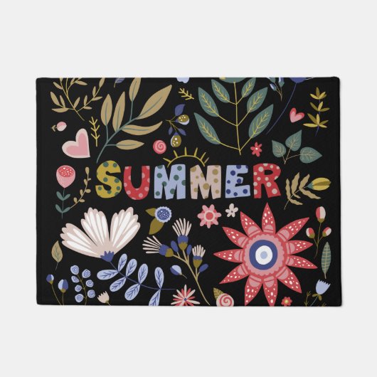 さようなら学校、こんにちは夏と花のベビー ドアマット (正面)