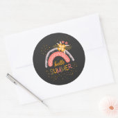 さようなら学校、こんにちは夏休み ラウンドシール (封筒)