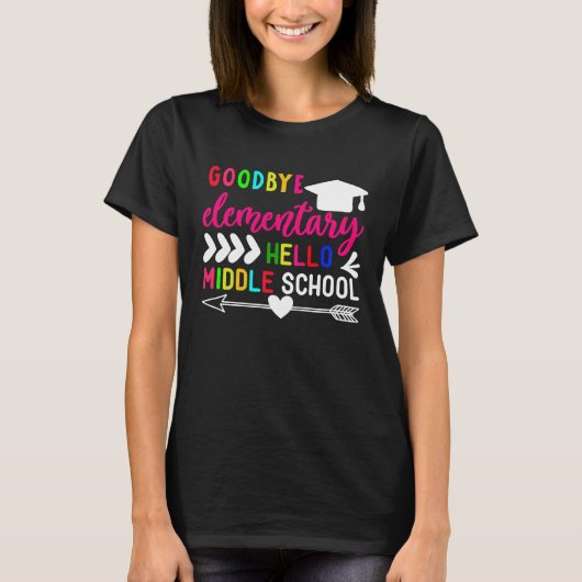 さようなら小学校こんにちは中学かわいい Tシャツ (正面)