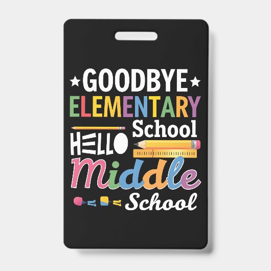 さようなら小学校こんにちは中学校 バッジ (表面)