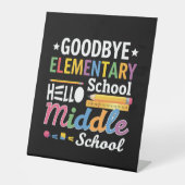 さようなら小学校こんにちは中学校 台座サイン (正面)