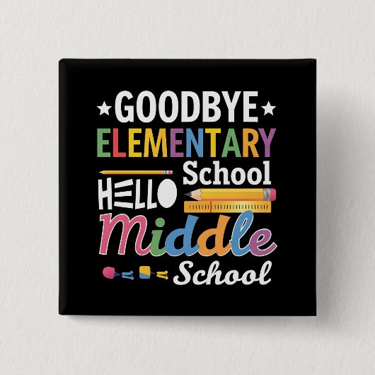 さようなら小学校こんにちは中学校 缶バッジ (正面)