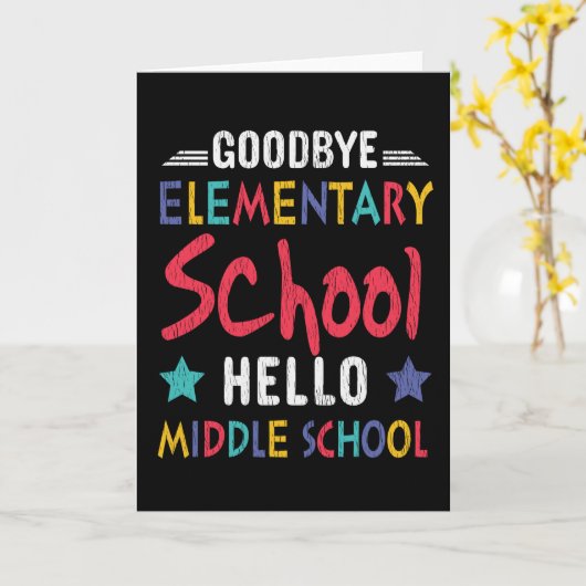 さようなら小学校こんにちは中学生 カード (黄色い花)