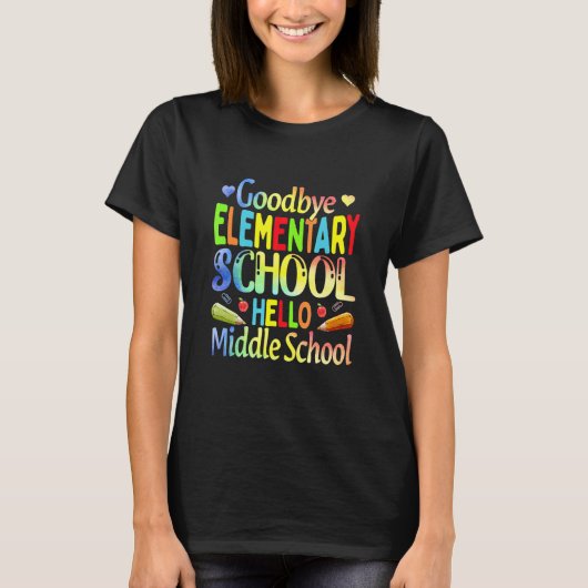 さようなら小学校卒業こんにちはミドル Tシャツ (正面)