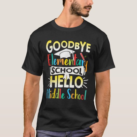 さようなら小学校 こんにちは中学校 最後 Tシャツ (正面)