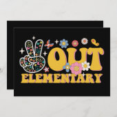 さようなら小学校、楽しい学年度最後の日 招待状 (正面/裏面)