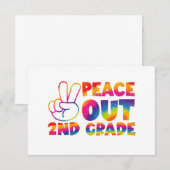 さようなら小学2年生 タイダイ 最後の日 2年生 サンキューカード (正面/裏面)