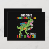 さようなら幼稚園こんにちは1年生Tレックス学校 ポストカード (正面/裏面)