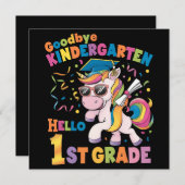 さようなら幼稚園 こんにちは1年生 ユニコーン 招待状 (正面/裏面)