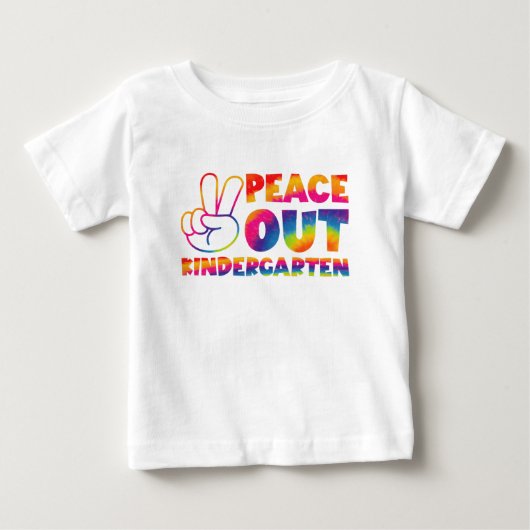 さようなら幼稚園 タイダイ染め 最終登校日 ベビーTシャツ (正面)