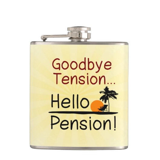 さようなら張力、こんにちは年金のおもしろいな退職 フラスク (正面)