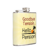 さようなら張力、こんにちは年金のおもしろいな退職 フラスク (右)