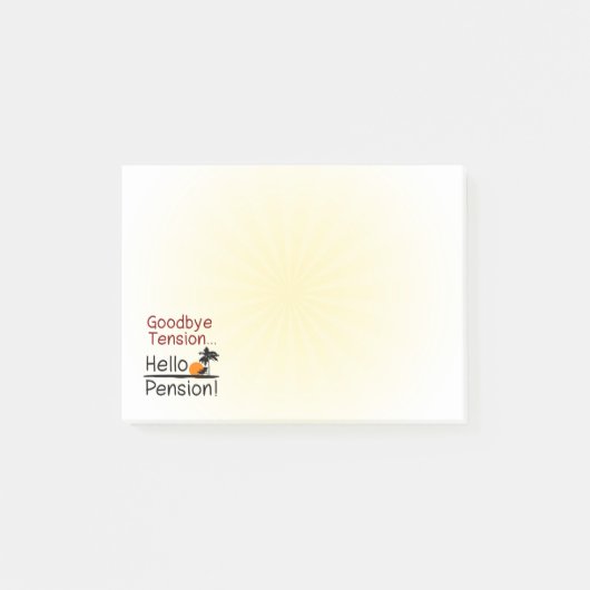 さようなら張力、こんにちは年金のおもしろいな退職 ポストイット (正面)