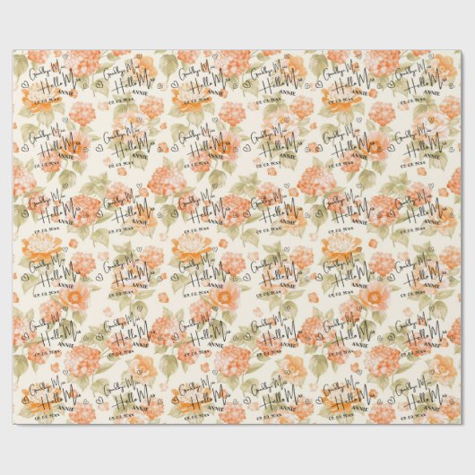 さようなら恋しく思Hello Mrs.フローラかわいい ラッピングペーパー (フラット)