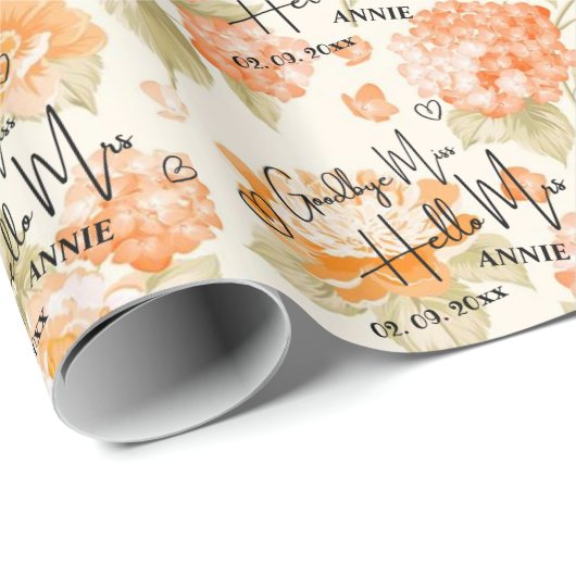 さようなら恋しく思Hello Mrs.フローラかわいい ラッピングペーパー (ロールコーナー)