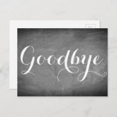 さようなら手書きタイポグラフィ白黒 ポストカード (正面/裏面)