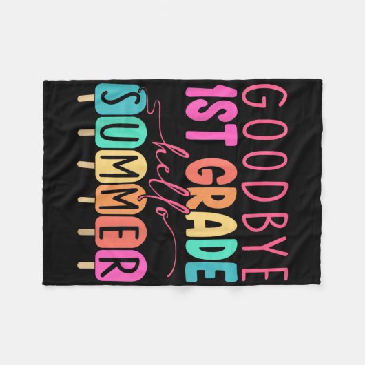 さようなら1年生こんにちは夏1年生の卒業生 フリースブランケット (正面(横))