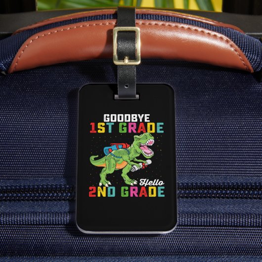 さようなら1年生こんにちは2年生Tレックス恐竜 ラゲッジタグ (正面インサイチュ2)