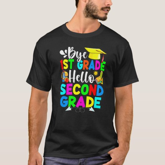 さようなら1年生 こんにちは2年生 新学期 Tシャツ (正面)
