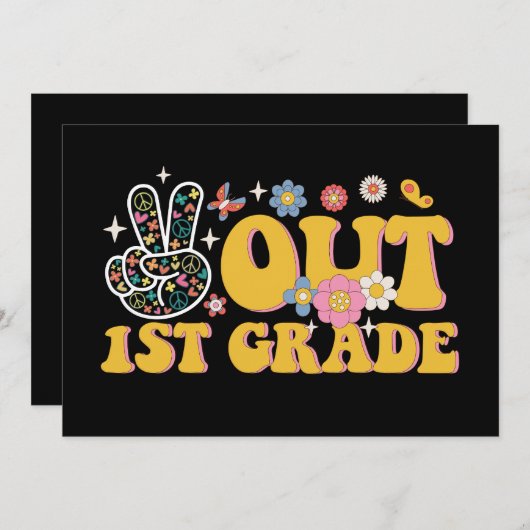 さようなら1年生 クールな学校生活の最後の日 招待状 (正面/裏面)