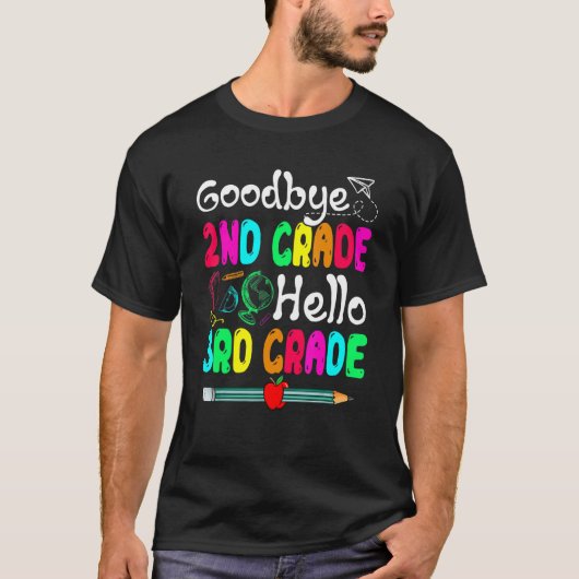 さようなら2年生こんにちは3年生かわいい学校 Tシャツ (正面)