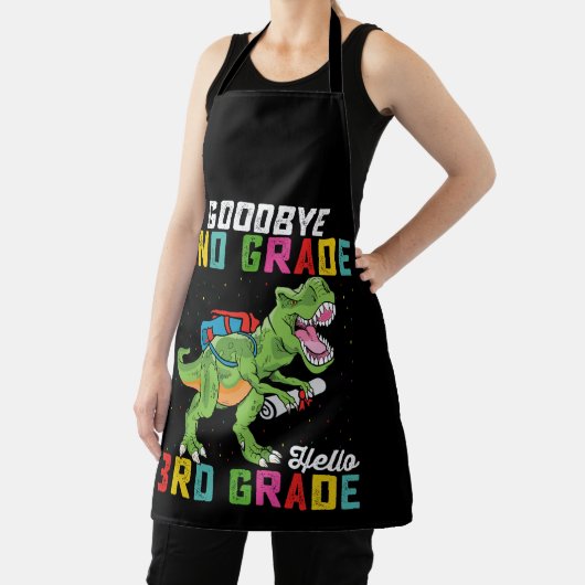 さようなら2年生こんにちは3年生Tレックス恐竜 エプロン (インサイチュ)