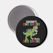 さようなら2年生こんにちは3年生Tレックス恐竜 マグネット (正面/裏面)