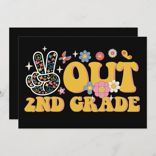 さようなら2年生 クールな学校最後の日 招待状 (正面/裏面)