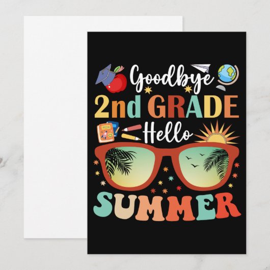 さようなら2年生Hello夏の卒業 案内状 (正面/裏面)