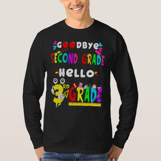 さようなら2年生Hello 3年生Back To Scho Tシャツ (正面)