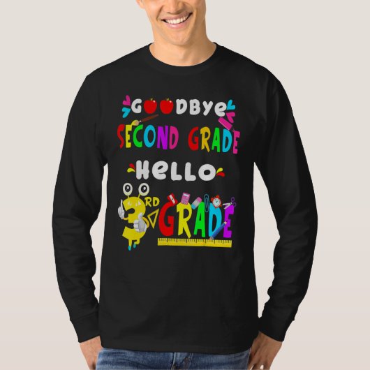 さようなら2年生Hello 3年生Back To Scho Tシャツ (正面)