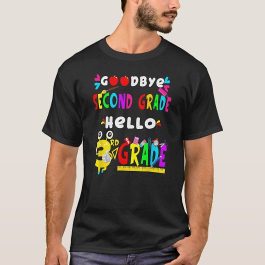 さようなら2年生Hello 3年生Back To Scho Tシャツ (正面)