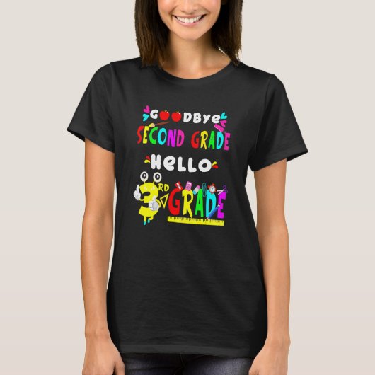 さようなら2年生Hello 3年生Back To Scho Tシャツ (正面)