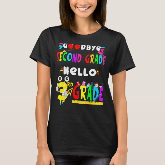 さようなら2年生Hello 3年生Back To Scho Tシャツ (正面)
