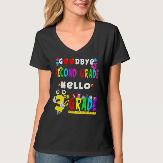 さようなら2年生Hello 3年生Back To Scho Tシャツ (正面)