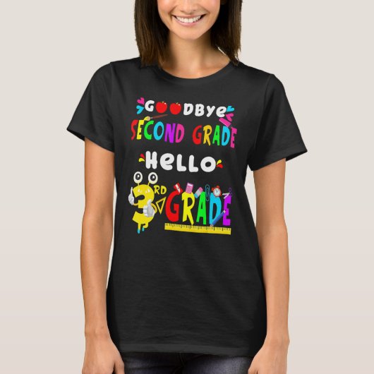 さようなら2年生Hello 3年生Back To Scho Tシャツ (正面)