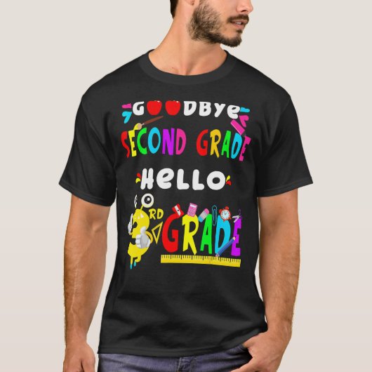 さようなら2年生Hello 3年生Back To Scho Tシャツ (正面)